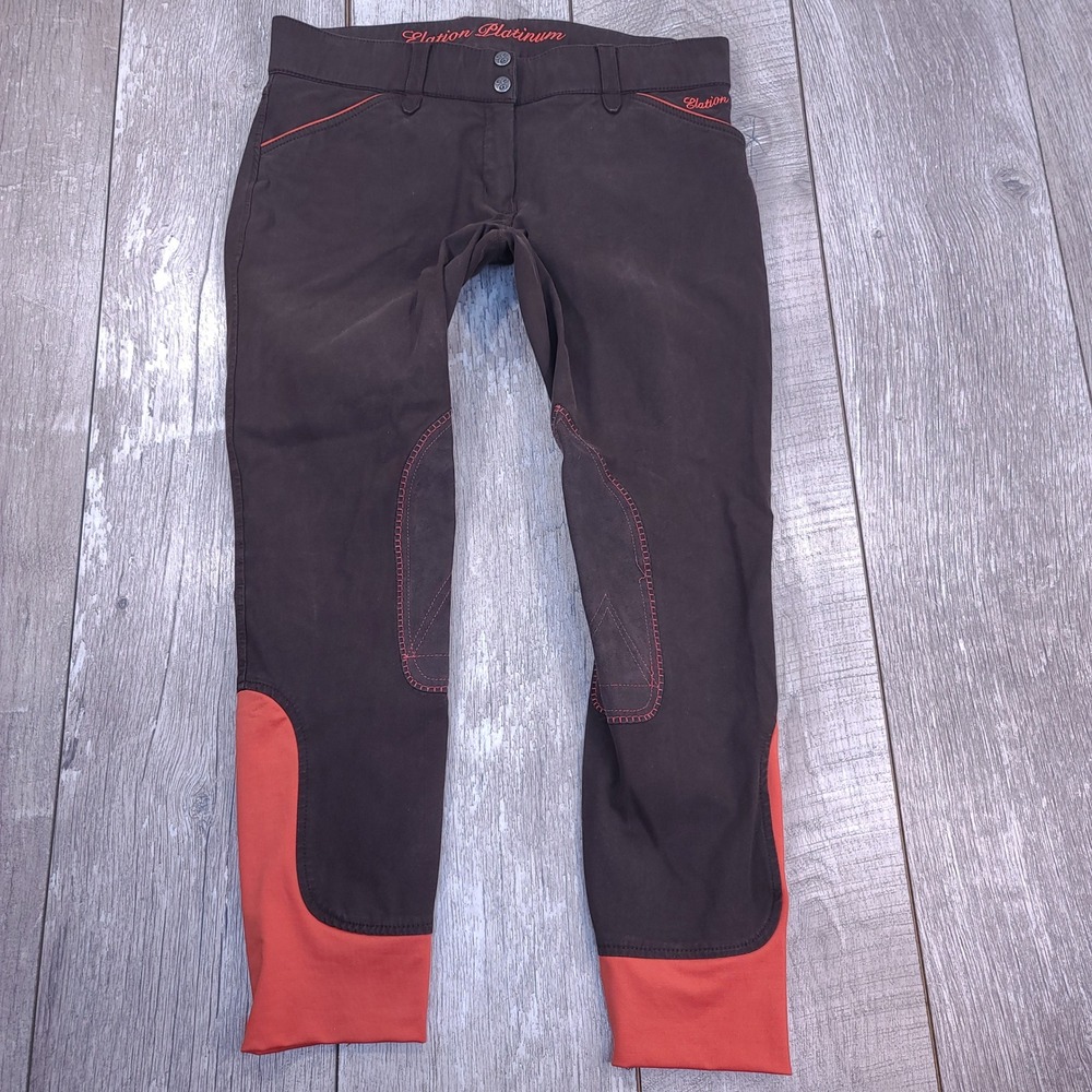 Elation Platinum Riding Breeches Women 32R Brown Coral Equestrian Pants